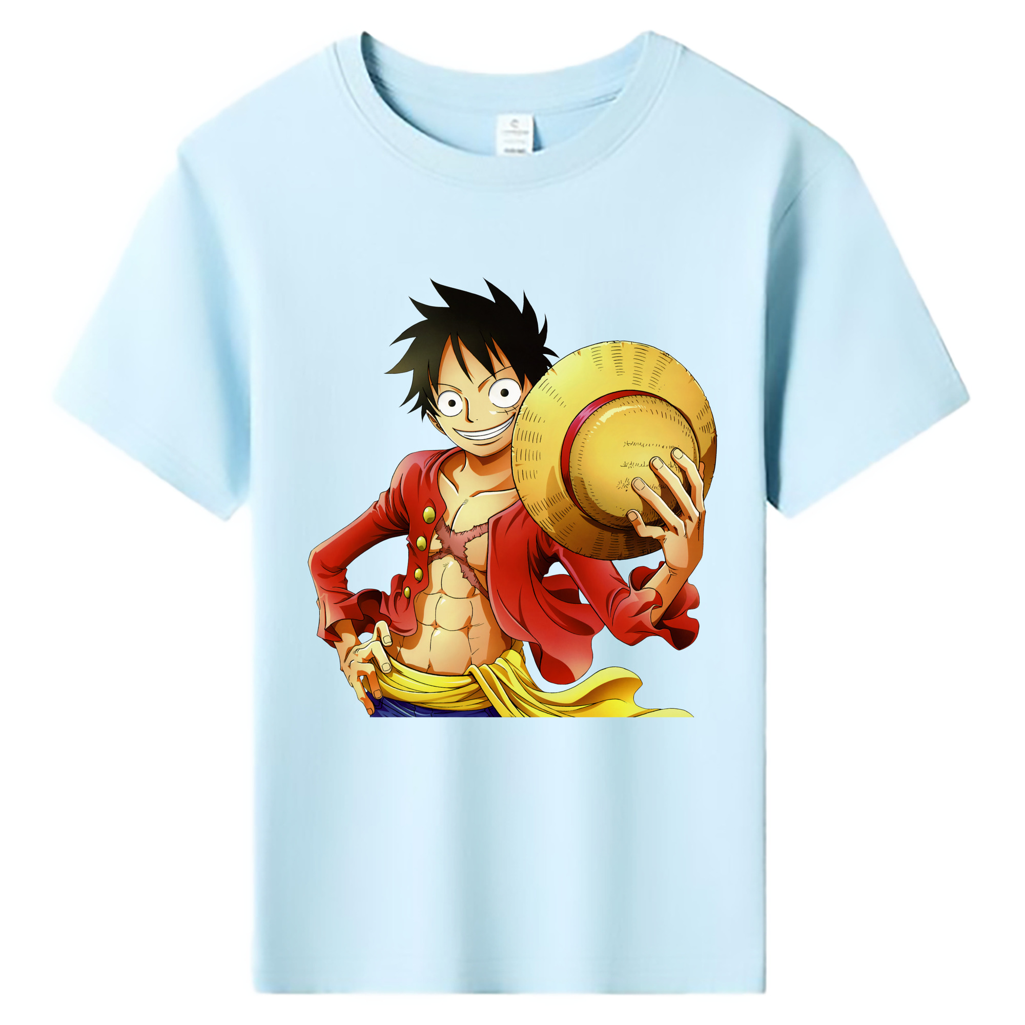 ワンピース モンキー・D・ルフィ ONE PIECE Monkey D. Luffy 綿100％キッズTシャツ（フロントプリント）